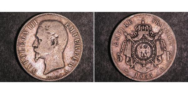 5 Franc Segundo Imperio francés (1852-1870) Plata Napoleon III (1808-1873)