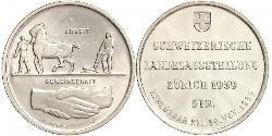 5 Franc Suiza Plata 