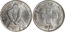 5 Franc Suiza Plata 