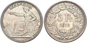 5 Franc Suiza Plata 