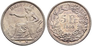 5 Franc Suiza Plata 