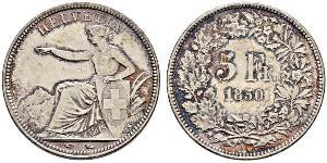 5 Franc Suiza Plata 