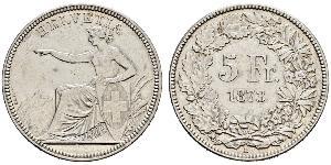 5 Franc Suiza Plata 