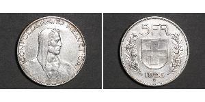 5 Franc Suiza Plata 