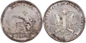 5 Franc Suiza Plata 