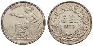 5 Franc Suiza Plata 
