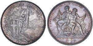 5 Franc Suiza Plata 