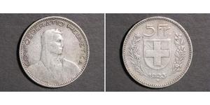 5 Franc Suiza Plata 