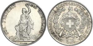 5 Franc Suiza Plata 