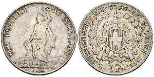 5 Franc Suiza Plata 