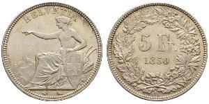 5 Franc Suiza Plata 