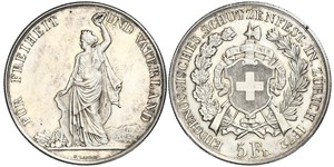 5 Franc Suiza Plata 