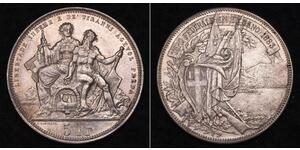 5 Franc Suiza Plata 