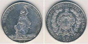 5 Franc Suiza Plata 