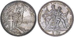 5 Franc Suiza Plata 