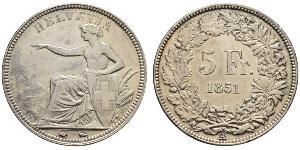 5 Franc Suiza Plata 