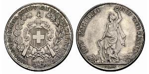 5 Franc Suiza Plata 