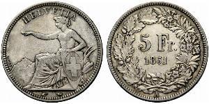 5 Franc Suiza Plata 