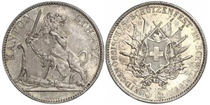 5 Franc Suiza Plata 