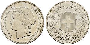 5 Franc Suiza Plata 