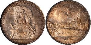 5 Franc Suiza Plata 