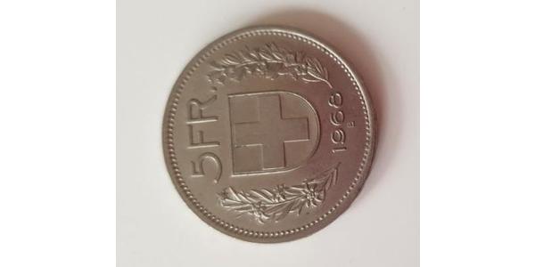 5 Franc Suiza Plata 