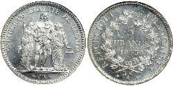 5 Franc Tercera República Francesa (1870-1940)  Plata 