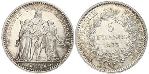 5 Franc Tercera República Francesa (1870-1940)  Plata 