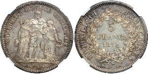 5 Franc Tercera República Francesa (1870-1940)  Plata 