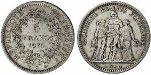 5 Franc Tercera República Francesa (1870-1940)  Plata 