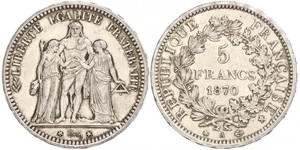 5 Franc Tercera República Francesa (1870-1940)  Plata 