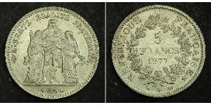 5 Franc Tercera República Francesa (1870-1940)  Plata 