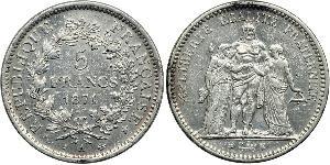5 Franc Tercera República Francesa (1870-1940)  Plata 
