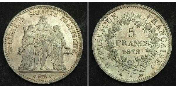 5 Franc Tercera República Francesa (1870-1940)  Plata 