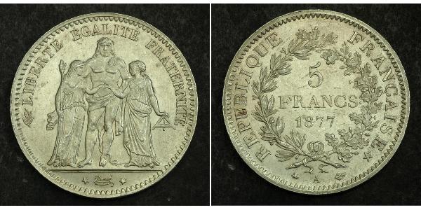 5 Franc Tercera República Francesa (1870-1940)  Plata 