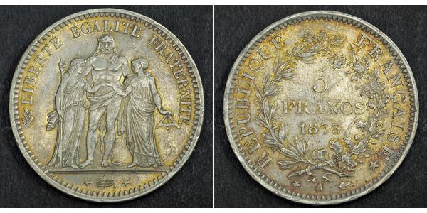 5 Franc Tercera República Francesa (1870-1940)  Plata 