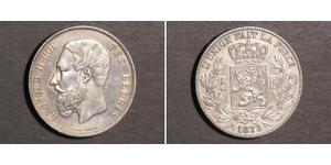 5 Franc Belgien Silber Leopold II (1835 - 1909)