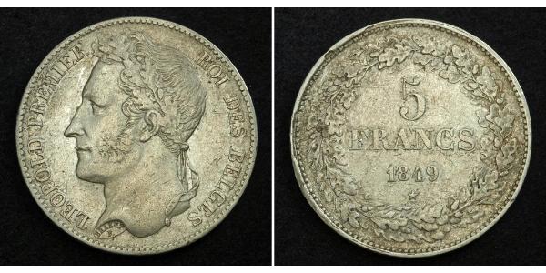 5 Franc Belgien Silber Leopold I. (Belgien) (1790-1865)