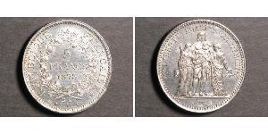 5 Franc Dritte Französische Republik (1870-1940)  Silber 