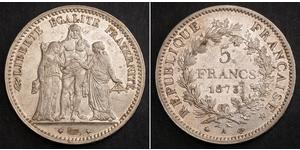 5 Franc Dritte Französische Republik (1870-1940)  Silber 