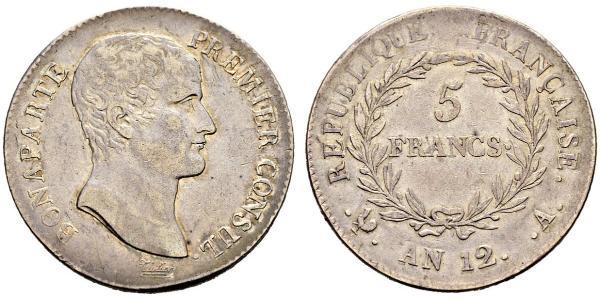 5 Franc Erstes Kaiserreich (1804-1814) Silber Napoleon Bonaparte(1769 - 1821)