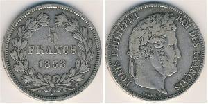 5 Franc Julimonarchie (1830-1848) / Frankreich Silber Louis-Philippe I (1773 -1850)