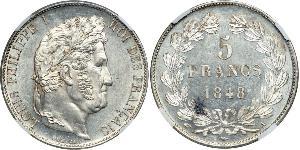 5 Franc Julimonarchie (1830-1848) / Frankreich Silber Louis-Philippe I (1773 -1850)