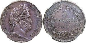 5 Franc Julimonarchie (1830-1848) / Frankreich Silber Louis-Philippe I (1773 -1850)