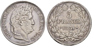 5 Franc Julimonarchie (1830-1848) / Frankreich Silber Louis-Philippe I (1773 -1850)