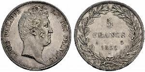 5 Franc Julimonarchie (1830-1848) / Frankreich Silber Louis-Philippe I (1773 -1850)