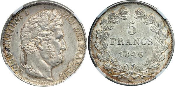 5 Franc Julimonarchie (1830-1848) / Frankreich Silber Louis-Philippe I (1773 -1850)