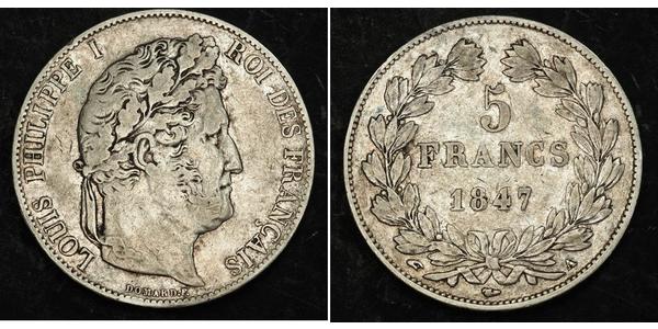 5 Franc Julimonarchie (1830-1848) / Frankreich Silber Louis-Philippe I (1773 -1850)