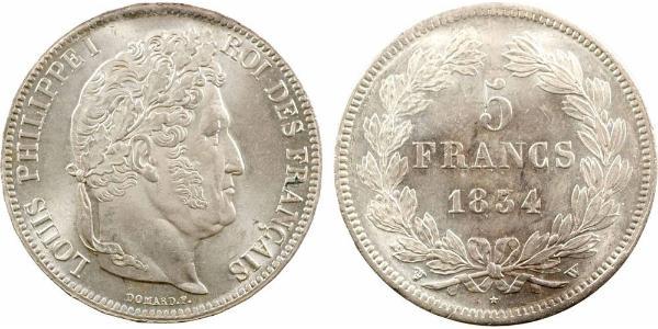 5 Franc Julimonarchie (1830-1848) / Frankreich Silber Louis-Philippe I (1773 -1850)