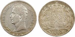 5 Franc Kingdom of France (1815-1830) Silber Karl X. von Frankreich (1757-1836)